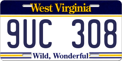WV license plate 9UC308