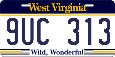 WV license plate 9UC313