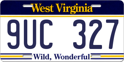 WV license plate 9UC327