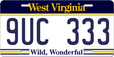 WV license plate 9UC333