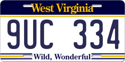 WV license plate 9UC334