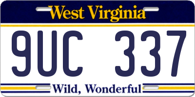 WV license plate 9UC337