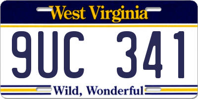 WV license plate 9UC341