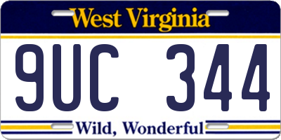 WV license plate 9UC344