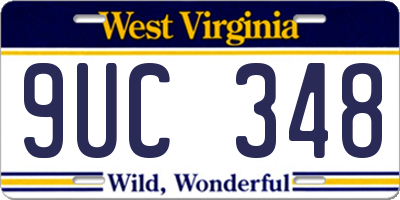 WV license plate 9UC348
