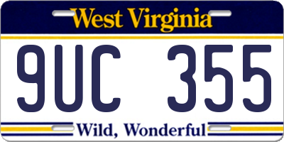 WV license plate 9UC355