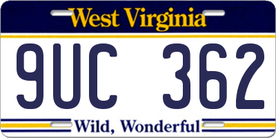 WV license plate 9UC362