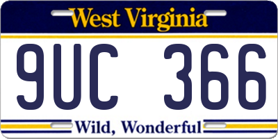 WV license plate 9UC366