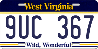 WV license plate 9UC367