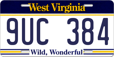 WV license plate 9UC384