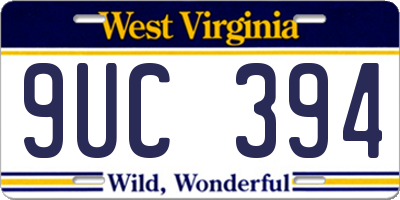 WV license plate 9UC394