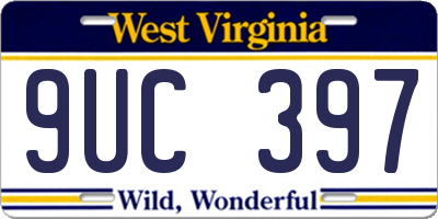 WV license plate 9UC397