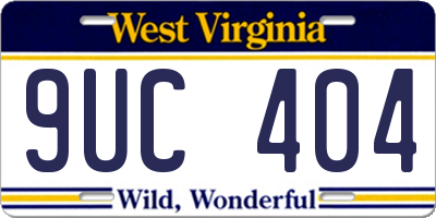 WV license plate 9UC404