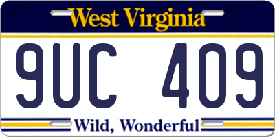 WV license plate 9UC409