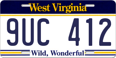 WV license plate 9UC412