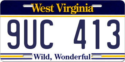 WV license plate 9UC413