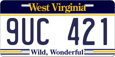 WV license plate 9UC421
