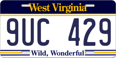 WV license plate 9UC429