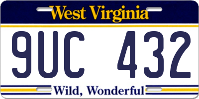 WV license plate 9UC432