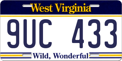 WV license plate 9UC433