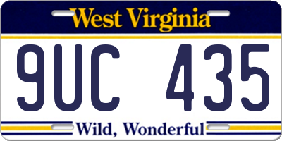 WV license plate 9UC435