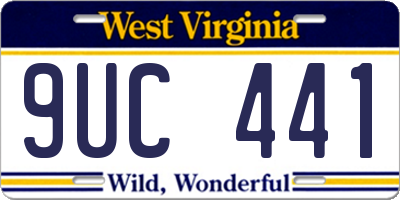 WV license plate 9UC441