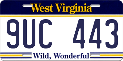 WV license plate 9UC443
