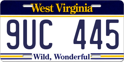 WV license plate 9UC445