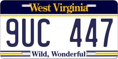 WV license plate 9UC447