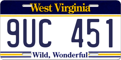 WV license plate 9UC451