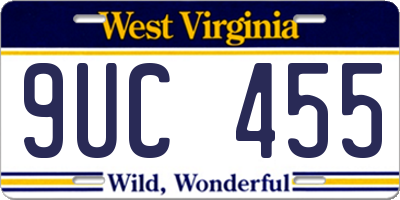 WV license plate 9UC455