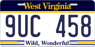WV license plate 9UC458