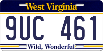 WV license plate 9UC461