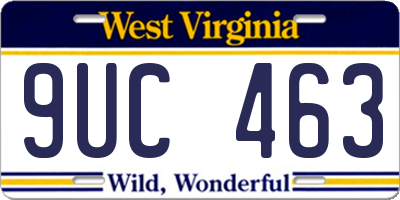 WV license plate 9UC463