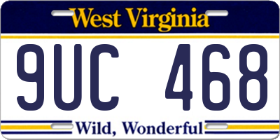 WV license plate 9UC468