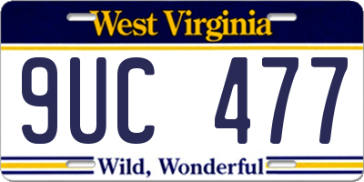 WV license plate 9UC477