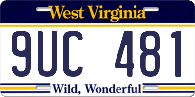 WV license plate 9UC481