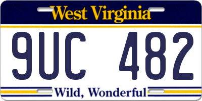 WV license plate 9UC482