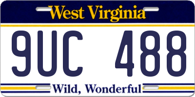 WV license plate 9UC488