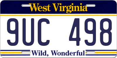 WV license plate 9UC498