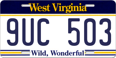 WV license plate 9UC503