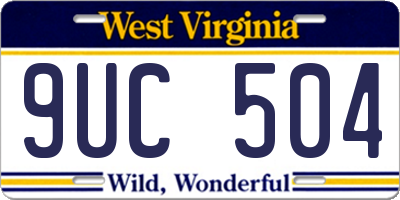 WV license plate 9UC504