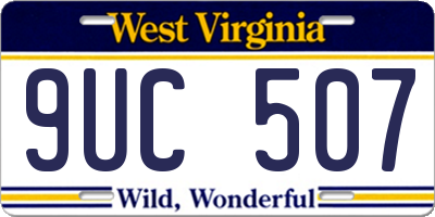 WV license plate 9UC507