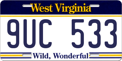 WV license plate 9UC533
