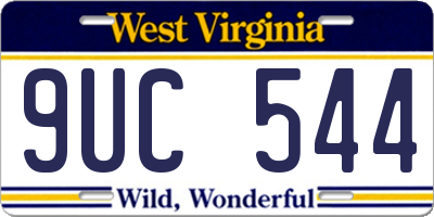 WV license plate 9UC544