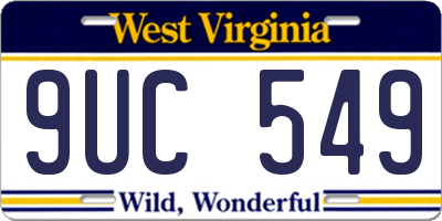 WV license plate 9UC549