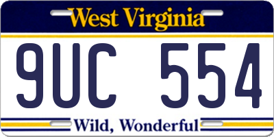 WV license plate 9UC554