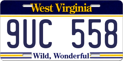 WV license plate 9UC558