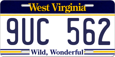 WV license plate 9UC562