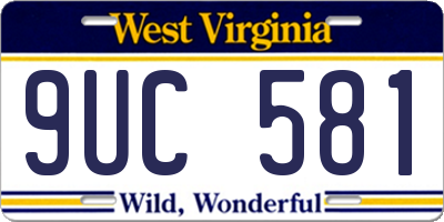 WV license plate 9UC581